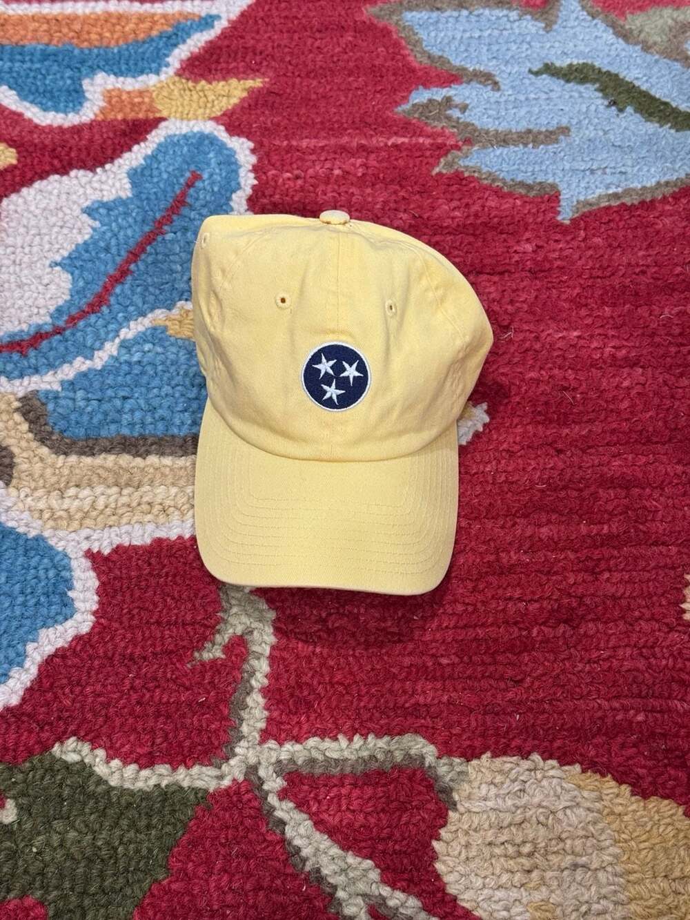 Volunteer Traditions Tennessee Tri-Star Yellow Washed Cotton Dad Hat